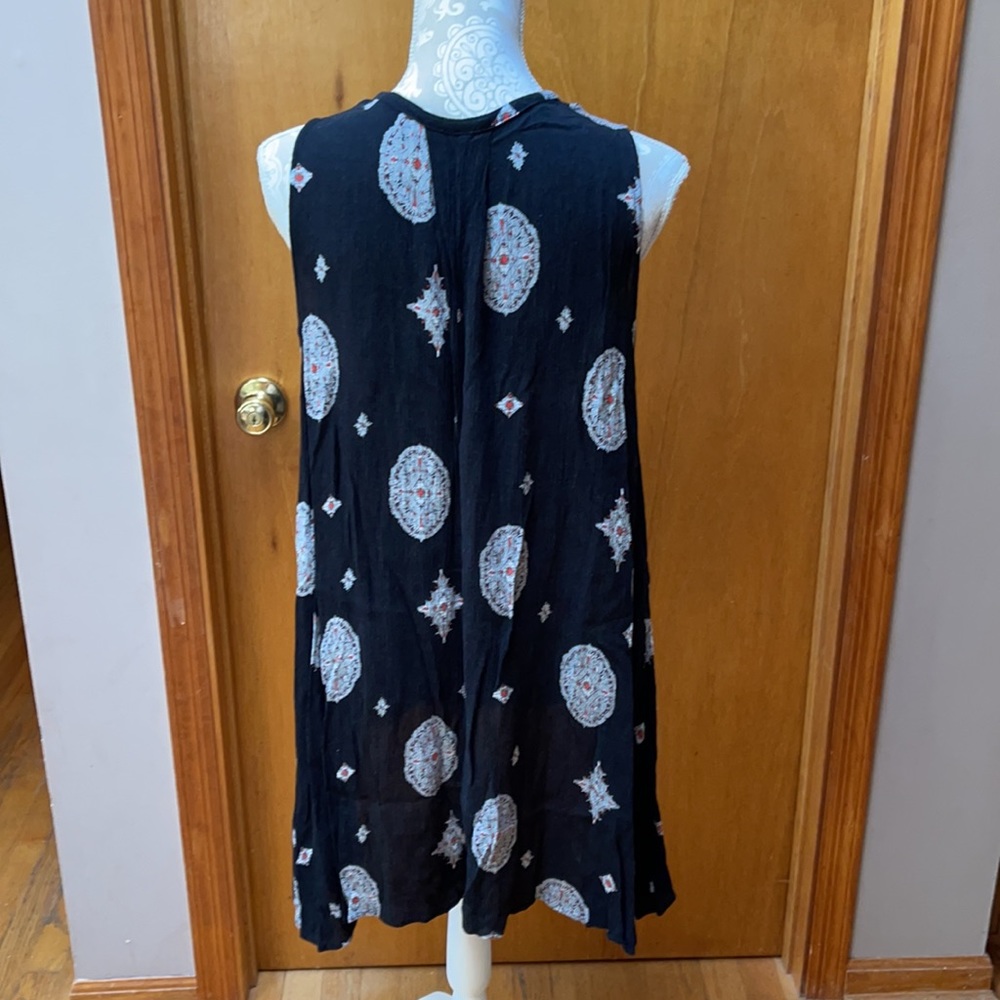 Free People black medallion Snap Out Of It tunic dress. Size XS - Picture 7 of 7